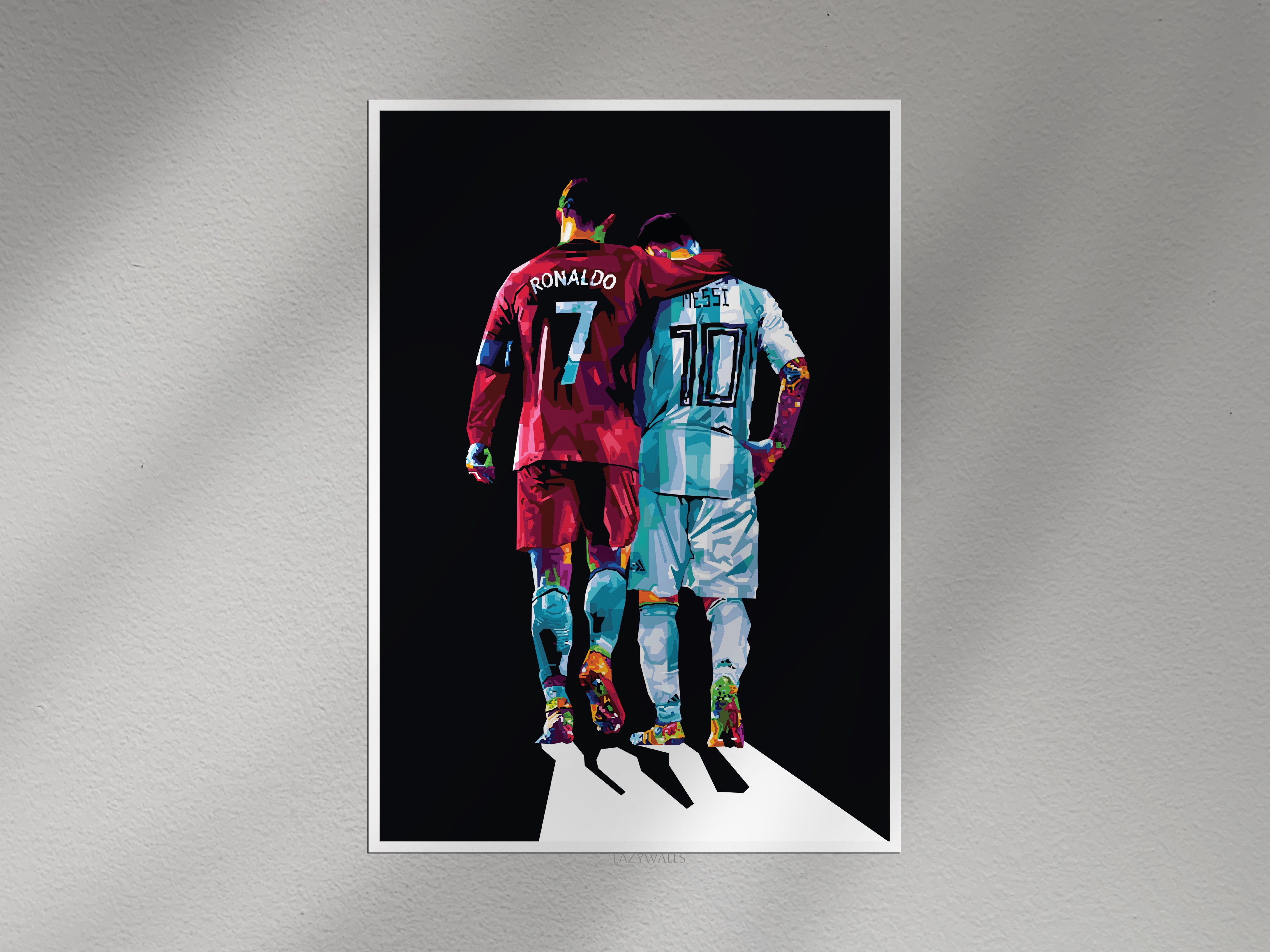 Ronaldo Messi Wall Poster – Football Legends Wall Art