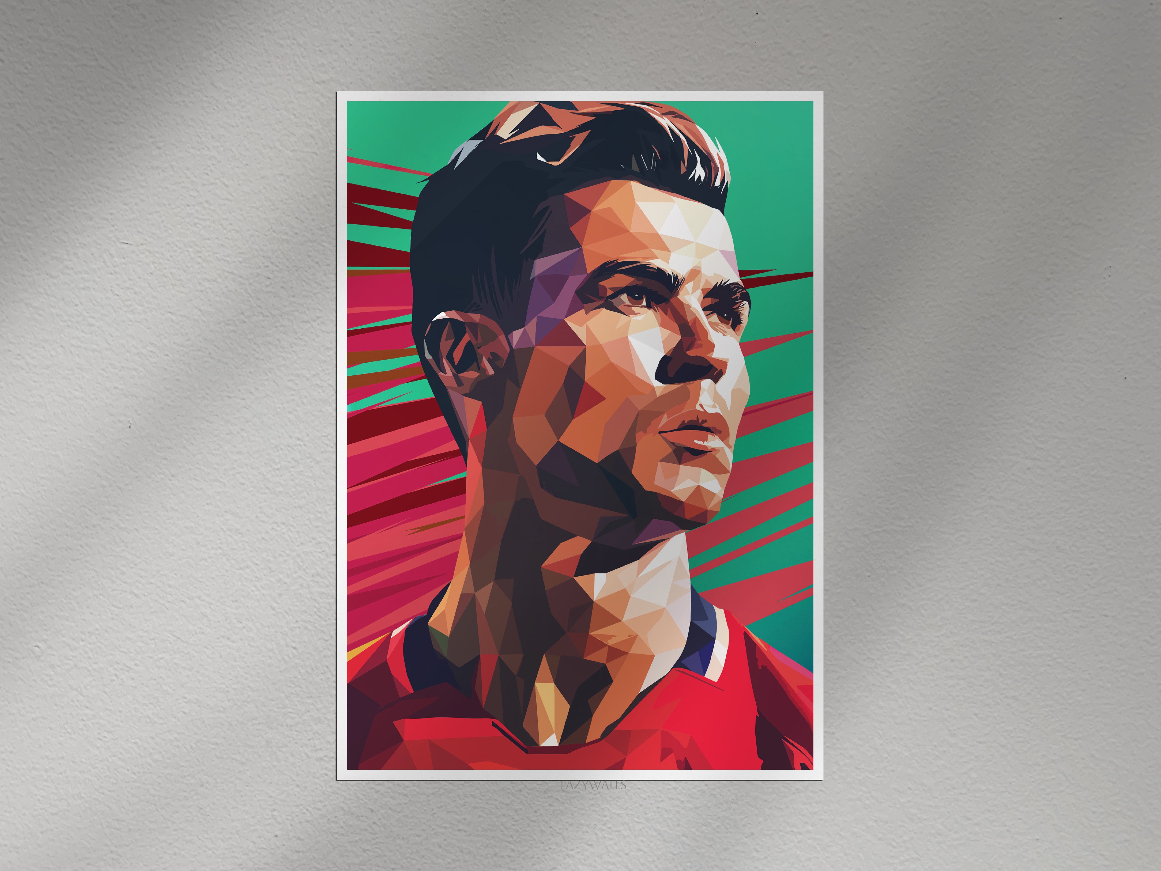 Cristiano Ronaldo Wall Poster – Geometric Football Wall Art