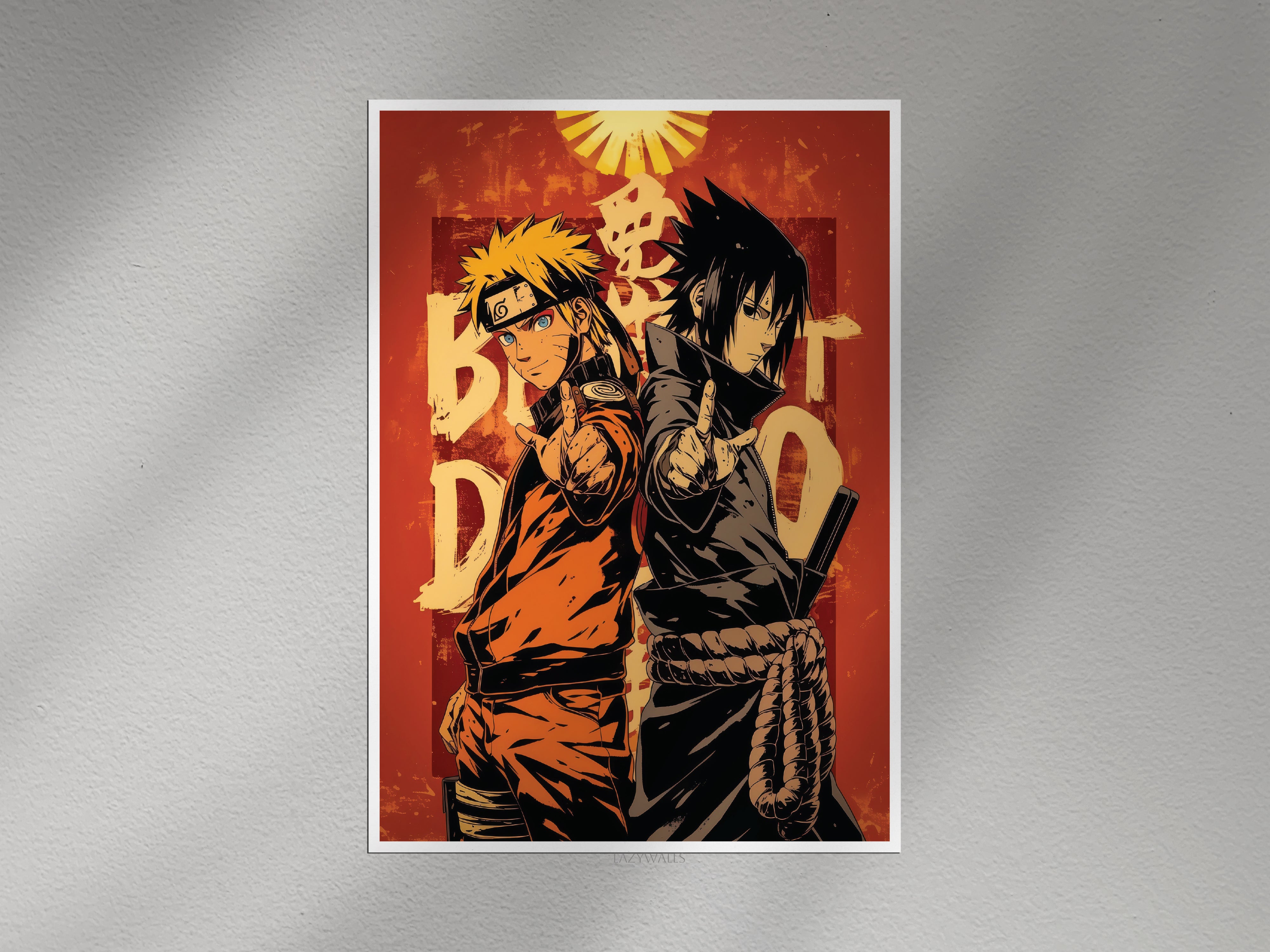 Naruto and Sasuke Poster | Naruto Shippuden Anime Wall Art