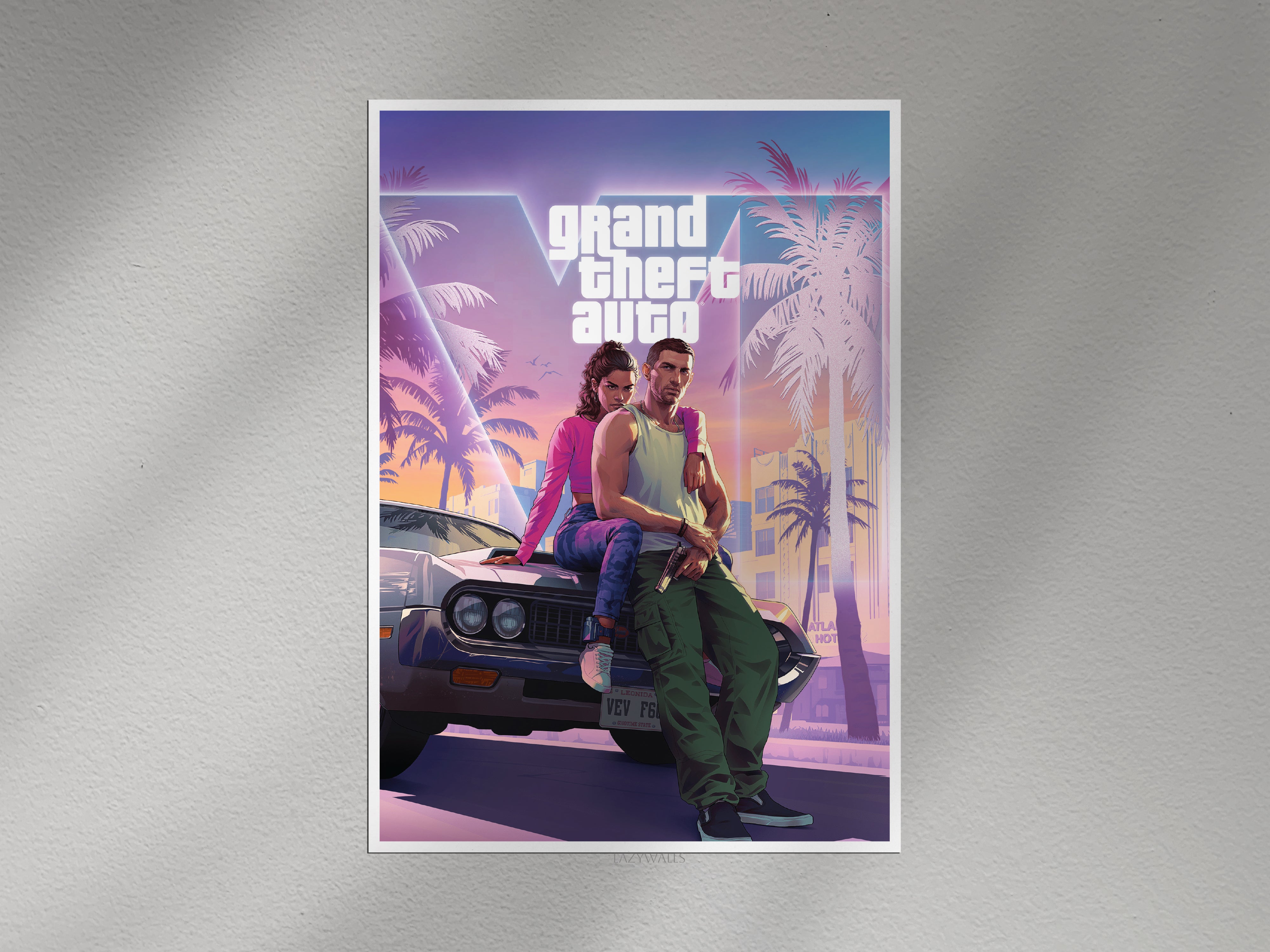 GTA 6 Inspired Wall Poster | Grand Theft Auto VI Gaming Wall Art