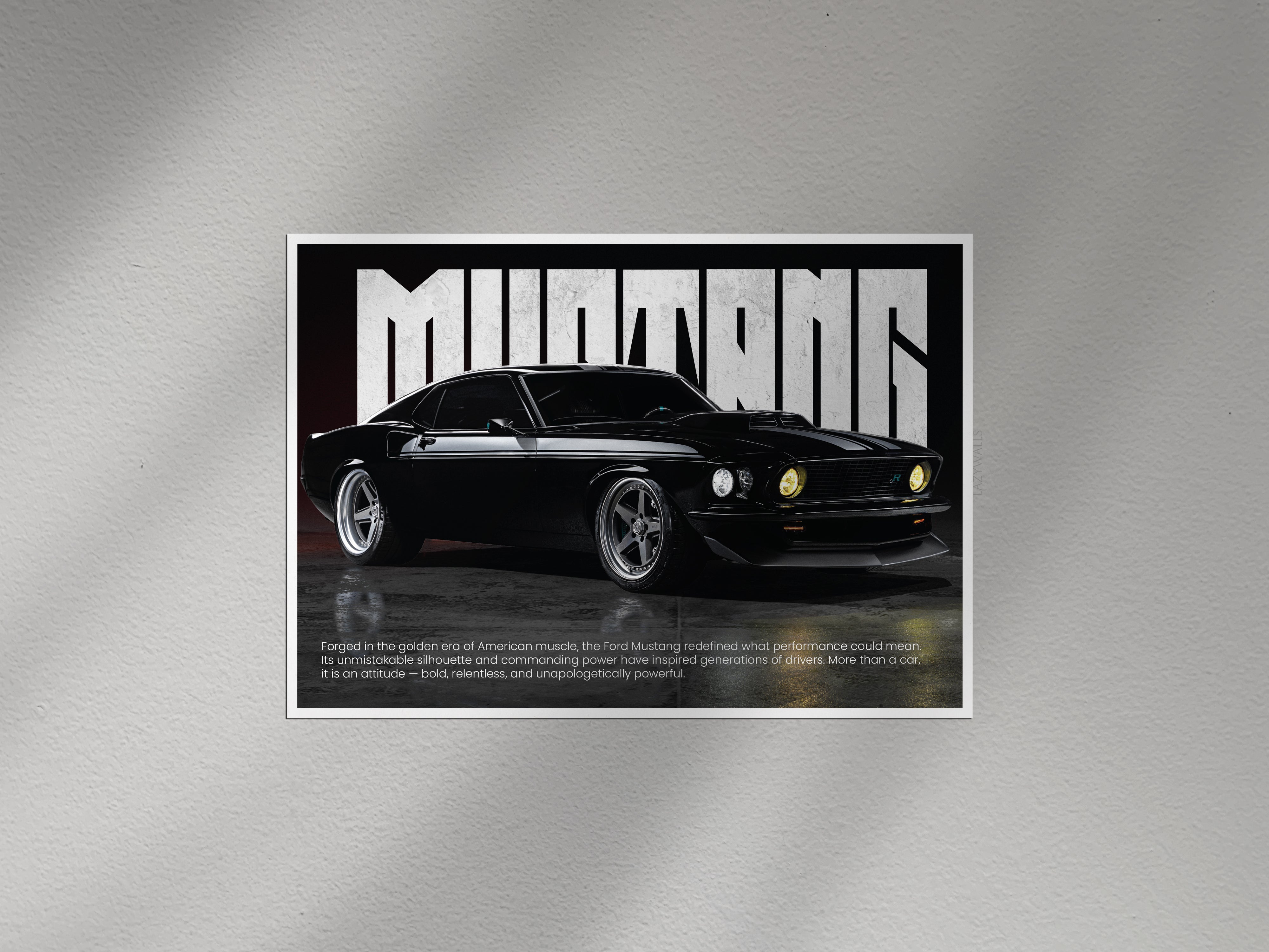 Ford Mustang Muscle Car Wall Poster | Classic American Automotive Wall Art