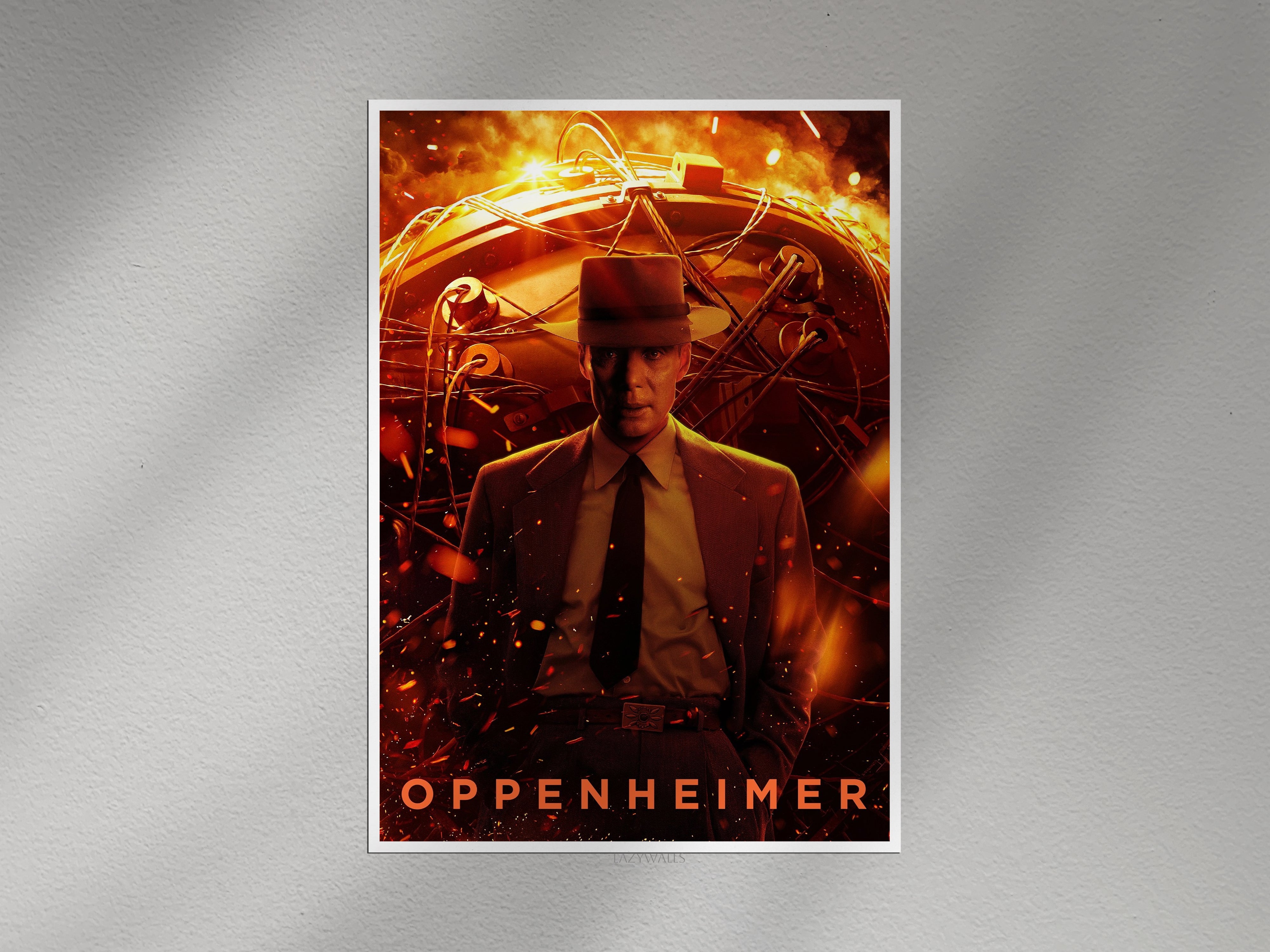 Oppenheimer Movie Poster | Atomic Fire Cinematic Wall Art