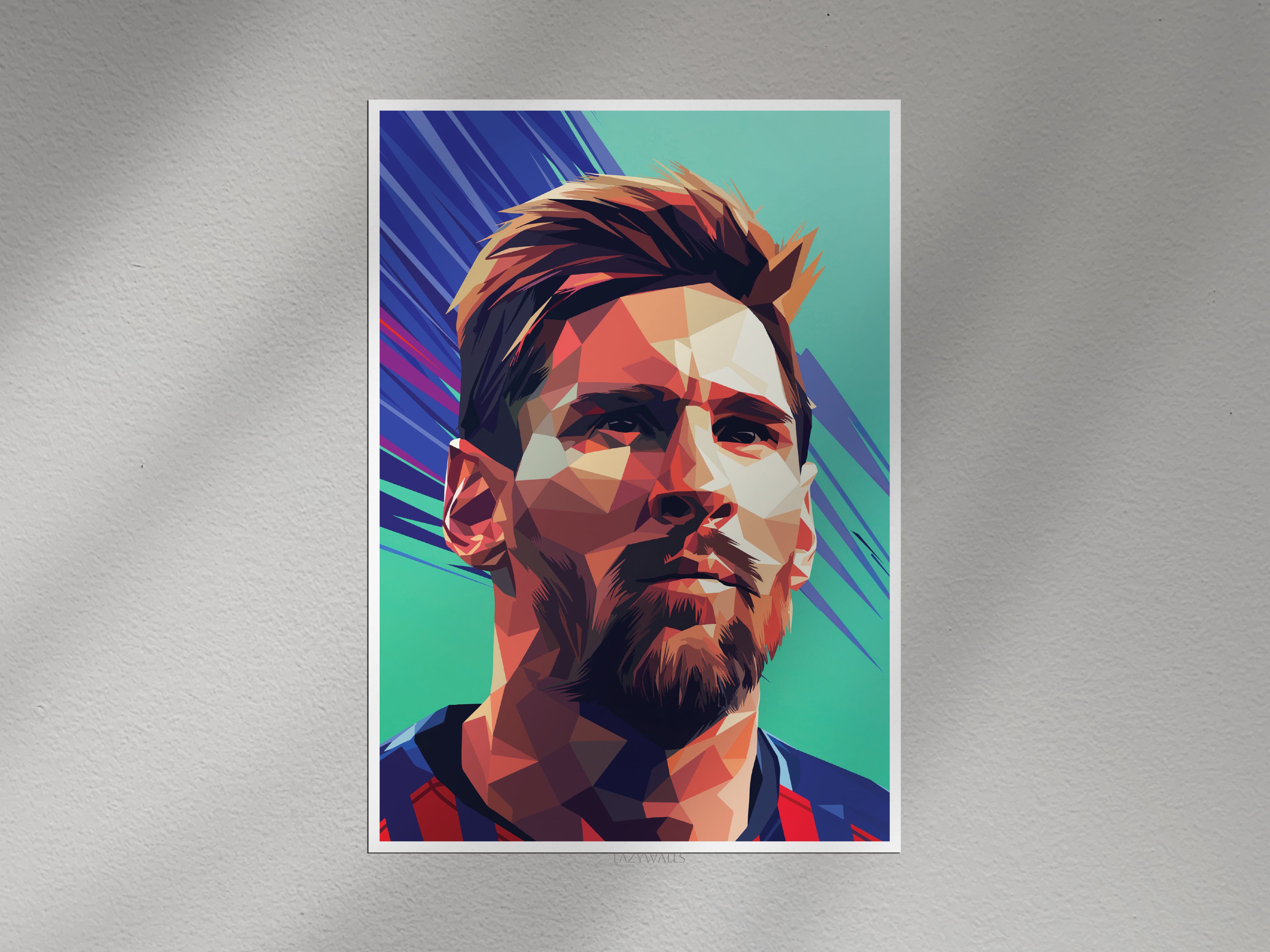 Lionel Messi Wall Poster | Geometric Football Wall Art