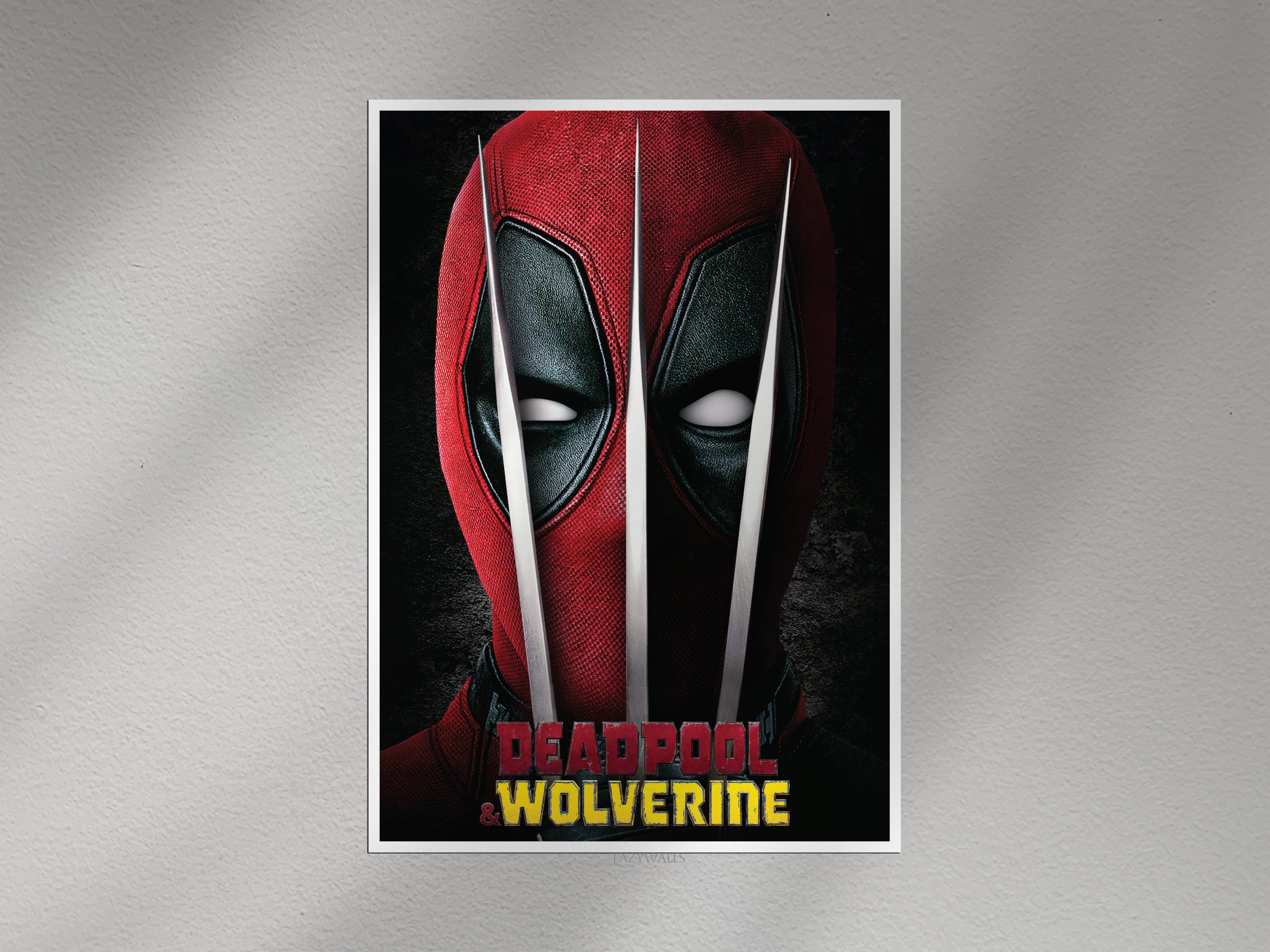 Deadpool & Wolverine Mask Poster | Marvel Superhero Wall Art